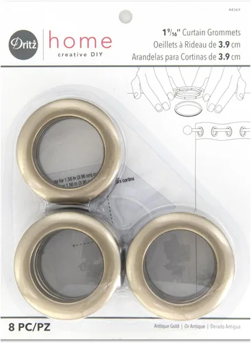 Vista 11 de Dritz Ojales de cortina dorados antiguos de 1 pulgada, 8