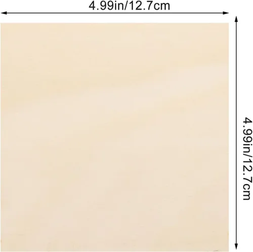 Vista 6 de EXCEART 10 piezas de hojas de madera sin terminar sin pintar hechas a mano, piezas cuadradas de madera, tablas de rebanadas de madera