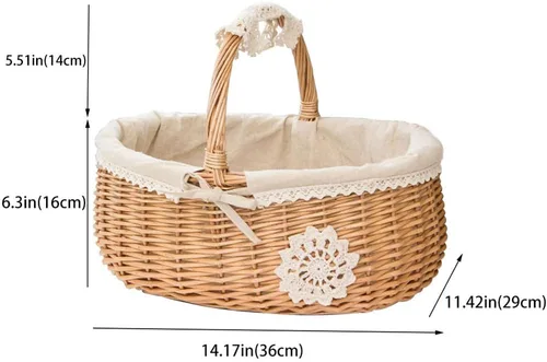 Vista 6 de Cesta de picnic, cesta, cesta de mimbre, juego de cesta de picnic, cesta de picnic para 2, cesta de picnic aislada, adecuada para canasta de picnic