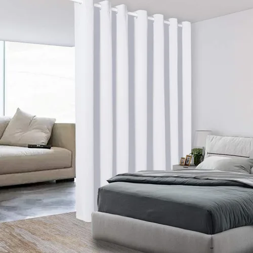 Vista 9 de BONZER Separadores de cortinas negras, cortinas opacas portátiles, panel de tratamiento de ventana de privacidad, cortinas con aislamiento térmico