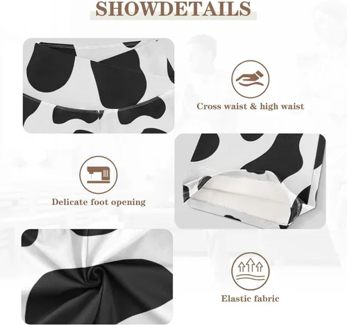 Vista 6 de Flared Leggings Cow Print Yoga Pants for Women Fitness Stretch Bottoms S-XXL