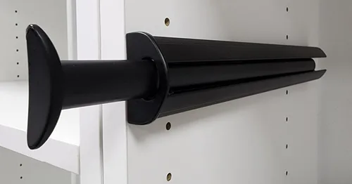 Vista 4 de TAG Hardware - Barra de valet de 11 3/4 pulgadas de largo para armario (negro)