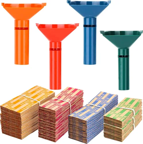 Vista 7 de PM Company con códigos de color – tubo contador de monedas desde centavos hasta monedas de quarters (05032)
