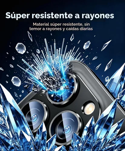 Vista 6 de [Paquete de 2] Compatible con iPhone 13 Pro/iPhone 13 Pro Max protector de lente de cámara de metal Plus cubierta de cámara de vidrio templado