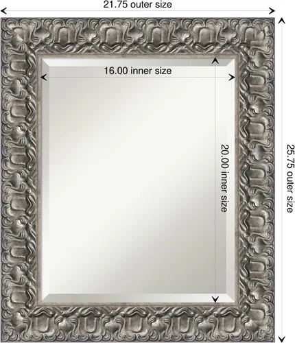 Vista 4 de Amanti Art Bathroom Mirror for Over Sink, Vanity Mirror, Wood Frame, Hangs Horizonally and Vertically, Bathroom Wall Decor, Beveled Edge
