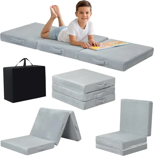 Vista 9 de MeMoreCool Colchón plegable de suelo para niños, tapete para siesta de suelo para dormir, guardería, cama plegable para niños pequeños, colchón