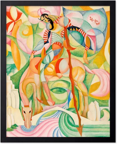 Vista 101 de Poster Master Póster clásico, impresión expresionista vintage, regalo para artistas, amigos, animales en un recinto, horquilla, abstracto, cubismo