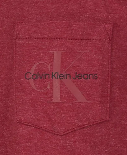 Vista 2 de Calvin Klein Boys' Short Sleeve Pocket Logo Crew Neck T-Shirt, Soft, Comfortable, Relaxed Fit