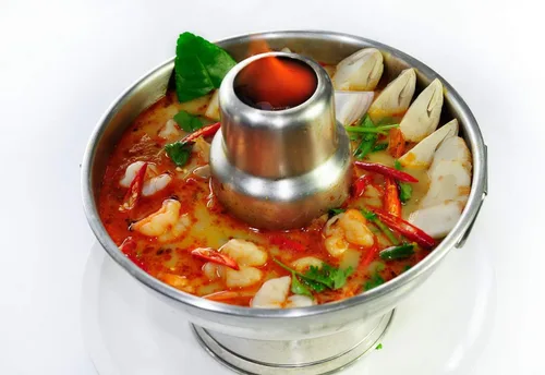 Vista 5 de Olla caliente tailandesa de aluminio Tom Yum Cuenco 22 Cm.