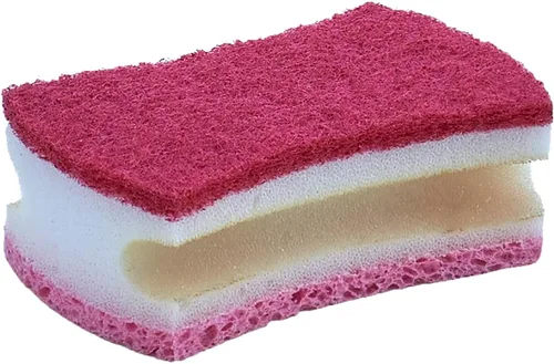 Vista 8 de Esponja exfoliante antiarañazos con un agarre cómodo, esponja de cocina resistente de doble cara, esponja de celulosa, sin arañazos, con juego
