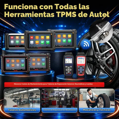 Vista 5 de Autel Juego de 4 Sensores TPMS, MX-Sensor 2 en 1 315MHz + 433MHz de Inserción TPMS Sensor Universal Programable, Nivel OE 100% Clonable por Autel