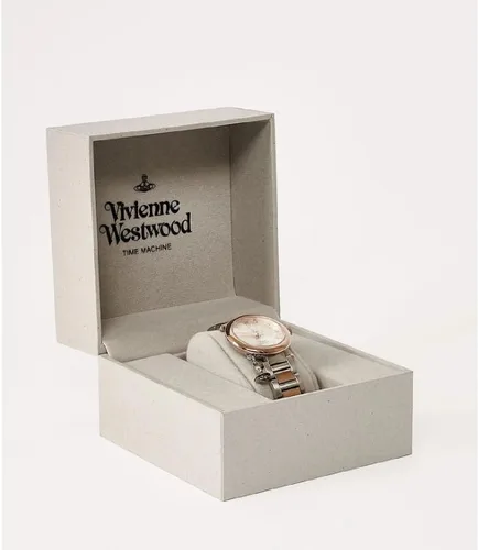 Vista 3 de Vivienne Westwood Reloj de cuarzo Orb para mujer con esfera plateada analógica y pulsera de acero inoxidable