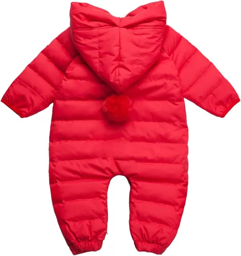 Vista 3 de famuka Traje de nieve cálido de invierno para bebé color sólido con capucha para exteriores