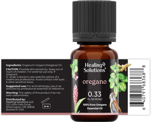 Vista 2 de Healing Solutions Aceite esencial de orégano - 0.33 onzas líquidas