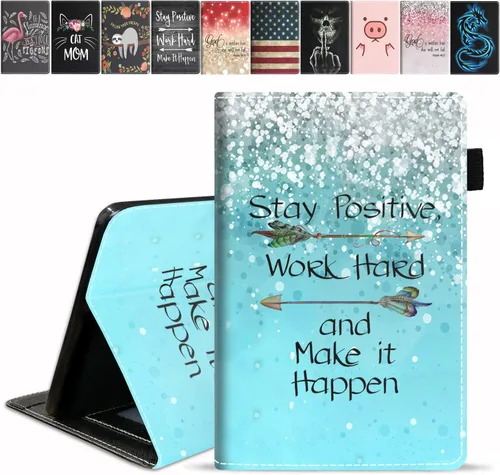Vista 28 de Funda para tableta Amazon Fire HD 10/Fire HD 10 Plus (11ª generación, versión 2021), con cita inspiradora de «Be a Flamingo in a Flock», funda