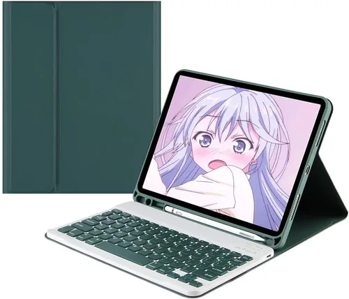 Vista 10 de Funda con Teclado para iPad de 9ª 8ª 7ª Generación 10.2 pulgadas iPad Air 3 Pro 10.5 pulgadas Teclado de Color Lindo Desmontable Bluetooth Funda