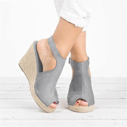 Vista 3 de NOLDARES Sandalias casuales para mujer, de moda, con plataforma, alpargata y cuñas, cómodas romanas, con correa al tobillo