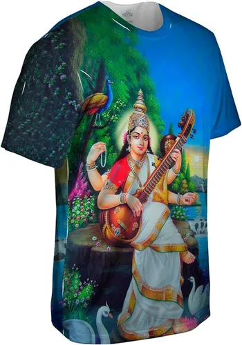 Vista 3 de ArtsyClothingCo - Camiseta para hombre con texto en inglés "Goddess Saraswati