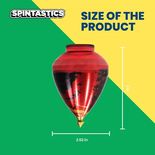 Vista 6 de Spintastics Quicksilver Hybrid Bearing Spin Top - Punta de rodamiento (rojo y verde)