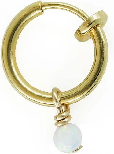Vista 2 de Fake Belly Piercing Clip On Navel Ring Opal - No Piercing Belly Ring hoop