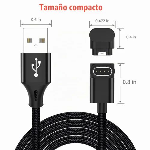 Vista 7 de AGVEE Cargador de 1.5 pies para reloj Garmin, cable de carga en forma de L