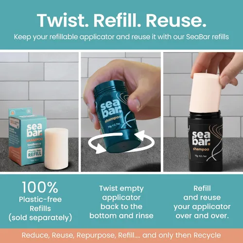 Vista 6 de Barra de champú – Champú para cabello totalmente natural – Vegano, sin sulfatos, respetuoso con el medio ambiente, embalaje reutilizable sin