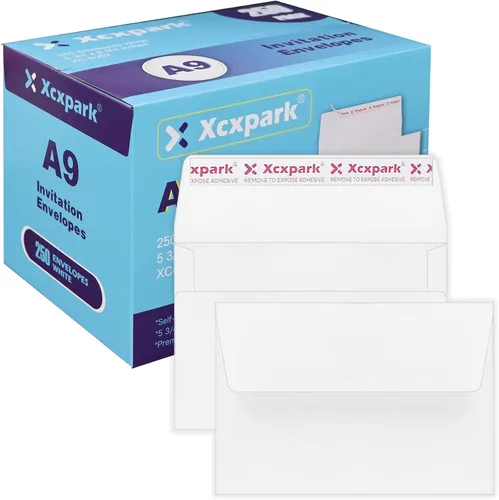 Vista 18 de Xxcxpark 100 unidades de sobres de invitación imprimibles A6 4.75x6.5 pulgadas, sobres autoadhesivos de 120GSM de papel kraft marrón
