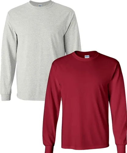 Vista 113 de Gildan - Camiseta de algodón y de manga larga para hombre, modelo G2400 (1) verde irlandés + (1) negro