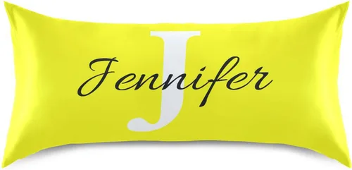 Vista 12 de Fundas de almohada negras personalizadas de seda con cierre de sobre, funda de almohada de satén tamaño estándar para personas que duermen