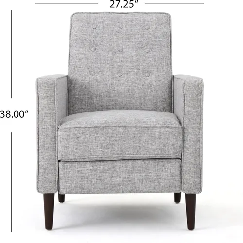 Vista 3 de GDFStudio Macedonia - Sillón reclinable de tela con respaldo copetudo, moderno