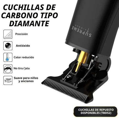 Vista 3 de Supreme Trimmer T Shaper - Recortador silencioso inalámbrico para barba y cabello para hombres 120 minutos de duración, bajo ruido, cuchilla DLC