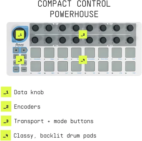 Vista 6 de Arturia - BeatStep - Controlador MIDI compacto y secuenciador con software creativo para grabación - 16 blocs, 16 codificadores