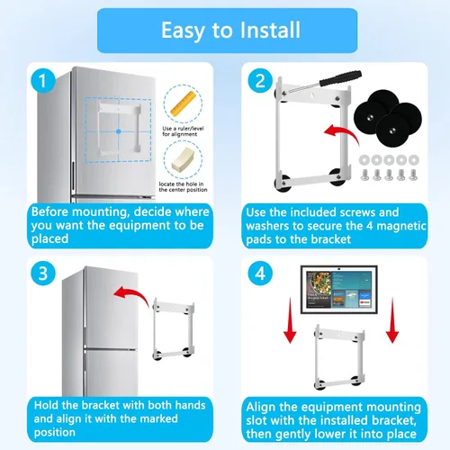 Vista 7 de Soporte magnético para refrigerador compatible con Show 15, sin soporte para taladro
