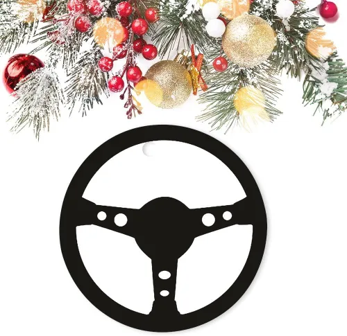Vista 3 de Adorno de Navidad para volante de automóvil, adornos de cerámica, decoración única para el hogar, colgantes colgantes de 3 pulgadas