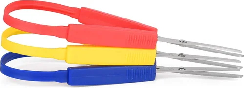 Vista 9 de Special Supplies Tijeras de lazo para adolescentes y adultos de 8 pulgadas (paquete de 3) con bucles coloridos, diseño adaptativo, soporte derecho e