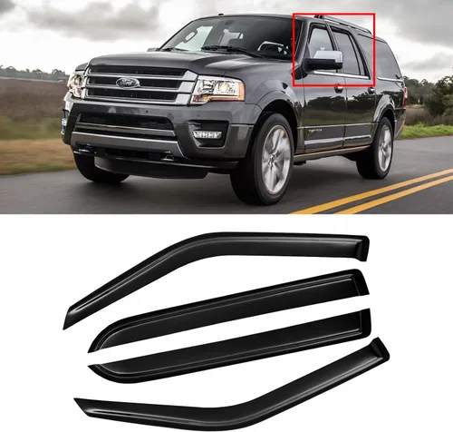 Vista 110 de Protectores de lluvia en canal para Jeep Grand Cherokee L 2021-2026, protectores de visera de ventana, deflector de ventilación, sombra viento humo