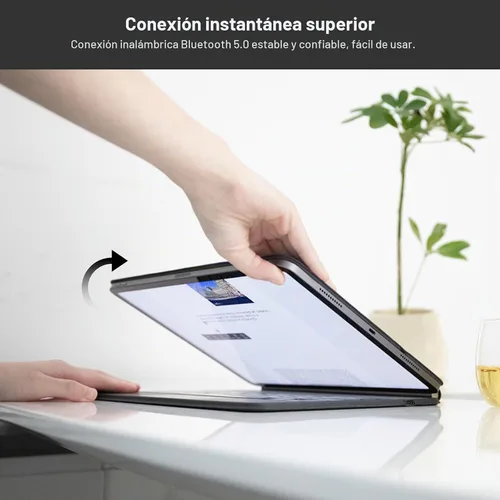 Vista 7 de Funda de teclado para iPad Air de 13 pulgadas (M3/M2, 2025/2024) y iPad Pro de 12.9 pulgadas (3ª/4ª/5ª/6ª Gen): Funda de teclado Bluetooth magnética