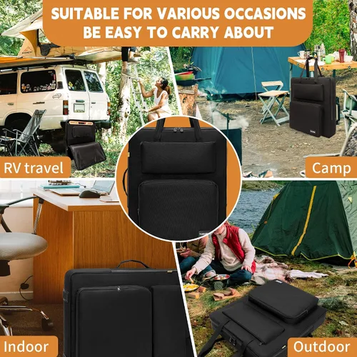 Vista 7 de Bolsa de viaje para panel solar, bolsa de almacenamiento portátil para panel solar compatible con Jackery SolarSaga 100 W, 200 W, 100 X, funda