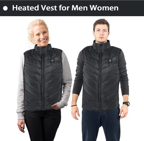 Vista 6 de SETTOK Men's Women's Heated Vest with 9 Heating Zones, 10000mAh Battery Pack Included, Lightweight Warm Electric Vest for Men