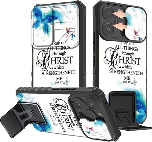Vista 70 de Rossy Funda para iPhone 14 2022, para iPhone 14 con funda deslizante para cámara deslizante, soporte integrado, doble capa híbrida, a prueba de 1-37