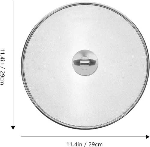 Vista 9 de Fine Mesh Splatter Screen Stainless Steel Grease Guard for Skillets
