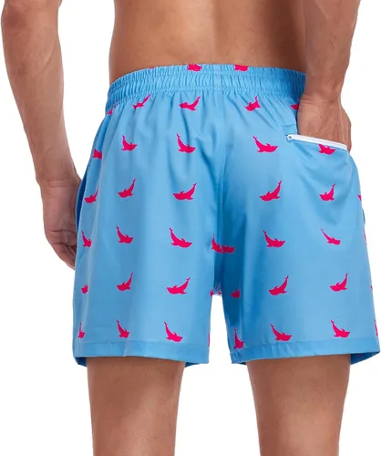 Vista 3 de Narecte Traje de baño para hombre de 5 pulgadas con forro de compresión, de secado rápido, con bolsillo con cremallera