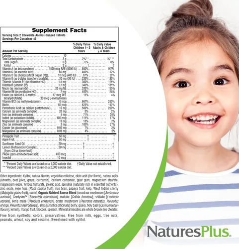 Vista 5 de Nature 's Plus – Fuente de la vida Animal Parade Sugar-Free Assorted 90 Chewable