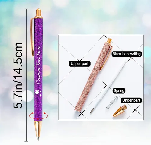 Vista 3 de Aolun 10 bolígrafos personalizados con nombre, bolígrafo retráctil con mensaje de texto para mujeres, enfermeras, escritura, cumpleaños, graduación