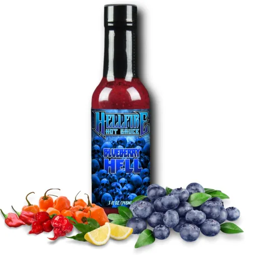 Vista 10 de Hellfire Hot Sauce Devil's Blend - Paquete de regalo de salsa picante gourmet con 4 sabores picantes (cuatro botellas de 5 onzas)