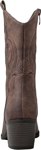 Vista 5 de GLOBALWIN Botas vaqueras occidentales de media pantorrilla para mujer, botas vaqueras de moda para mujer, tacón bajo grueso