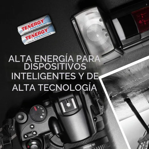 Vista 2 de Tenergy Paquete de 4 pilas AA recargables premium, batería AA NiMH de 2500 mAh de capacidad, batería doble A