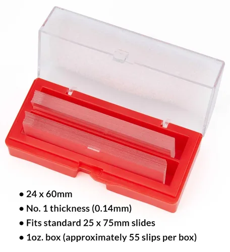 Vista 2 de Globe Scientific 1419-10 Tapa de cristal, 0.945 x 2.362 in, Nº 1 Espesor (caja de 10)