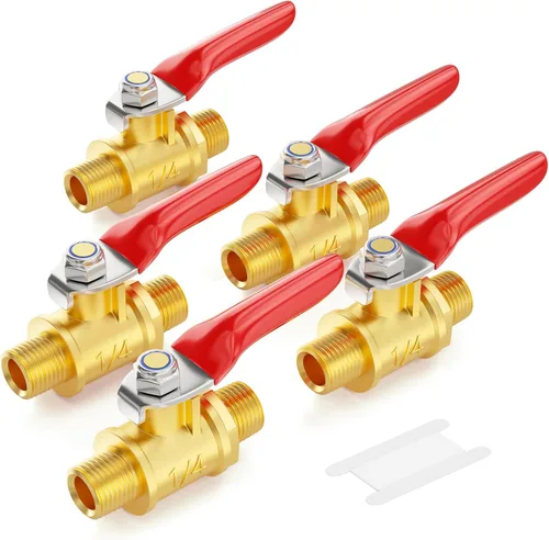 Vista 8 de GASHER Mini válvula de bola de latón de 1/2 pulgada, válvula de cierre, accesorio de tubería de rosca FNPT de 1/2 pulgada