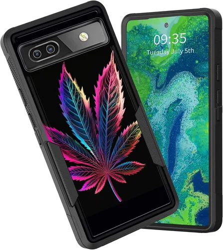 Vista 43 de Funda para Pixel 6A, funda protectora híbrida de doble capa resistente a prueba de golpes de policarbonato duro de silicona suave TPU para Google